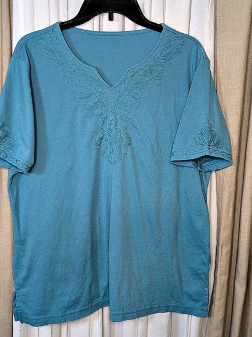 Embroidered Blue Tunic, Approximate Size large